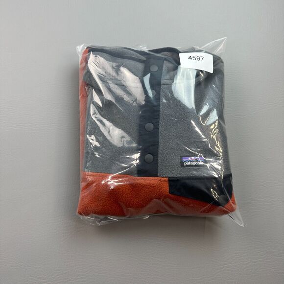 Patagonia Synchilla Snap T Jacket Boys Large Orange Gray 1/4 Snap Fleece 65572 - Picture 15 of 15